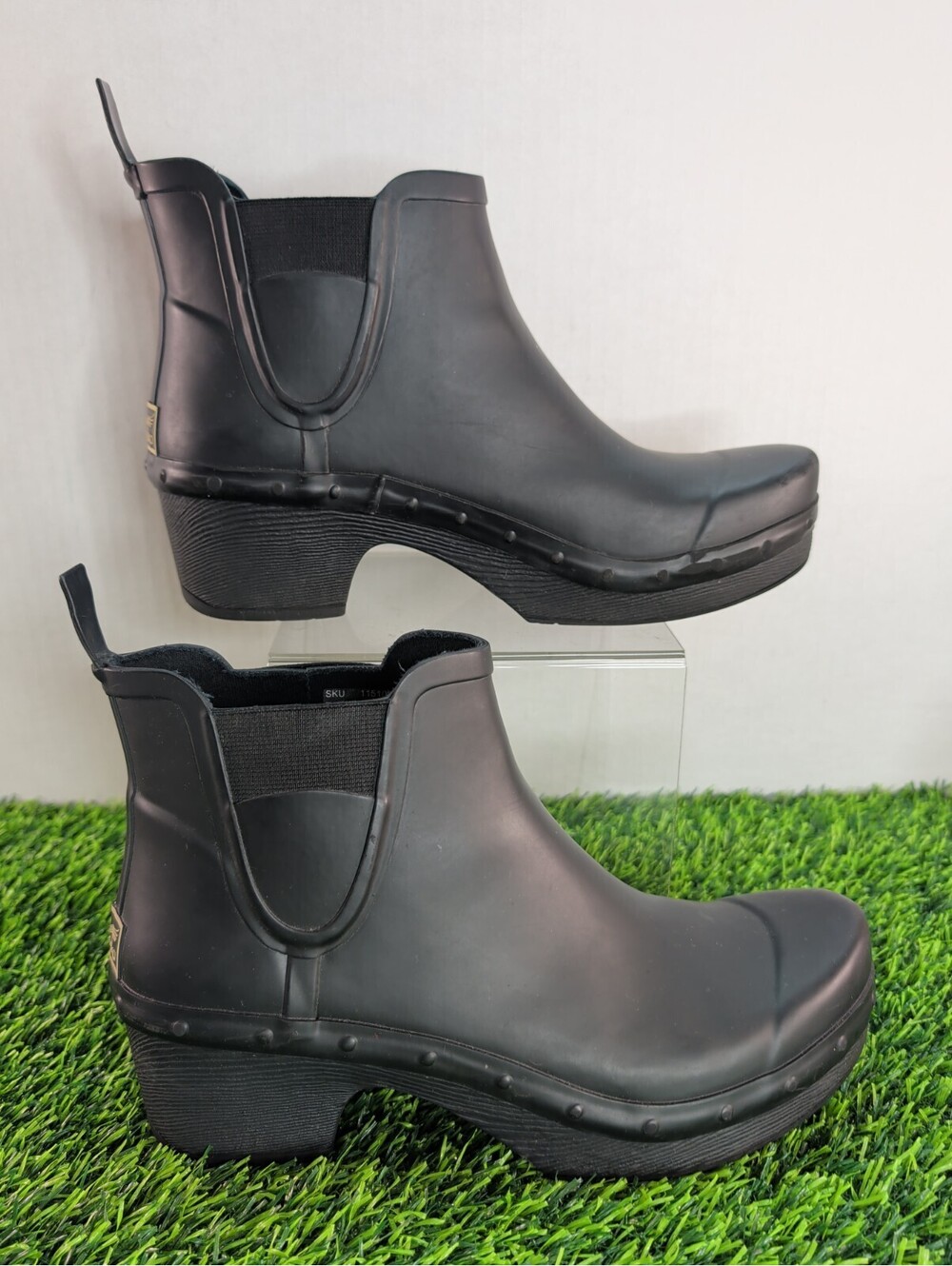 Dansko Rain Boots Women's Size 40 Rosa Black Pull-On Platform Chelsea Waterproof